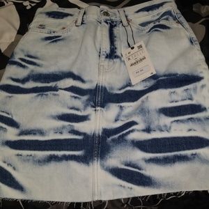 Zara tie dye denim skirt